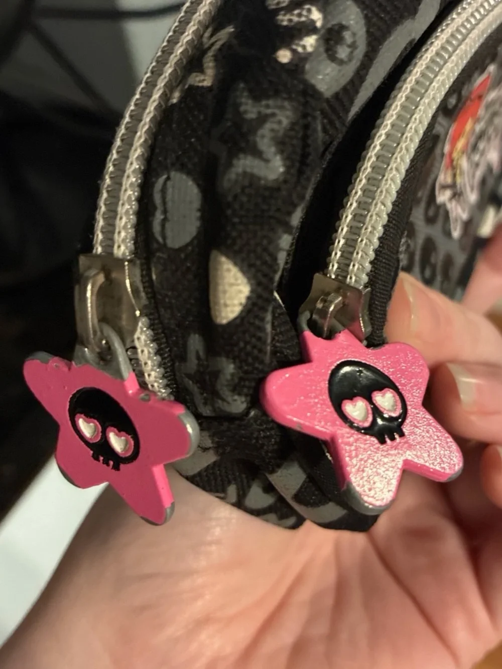 Plush poison skull star pattern Travel Pouch/pencil case/cosmetic bag